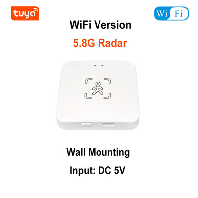Tuya Smart WiFi / Zigbee milimetro bangos radaro judesio jutiklis žmogaus buvimo detektorius su skaisčio / atstumo aptikimu 5/110/220V