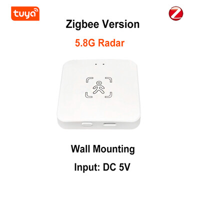 Tuya Smart WiFi / Zigbee milimetro bangos radaro judesio jutiklis žmogaus buvimo detektorius su skaisčio / atstumo aptikimu 5/110/220V