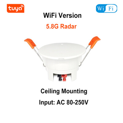 Tuya Smart WiFi / Zigbee milimetro bangos radaro judesio jutiklis žmogaus buvimo detektorius su skaisčio / atstumo aptikimu 5/110/220V