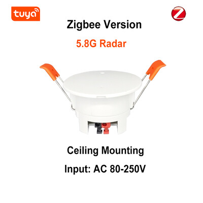 Tuya Smart WiFi / Zigbee milimetro bangos radaro judesio jutiklis žmogaus buvimo detektorius su skaisčio / atstumo aptikimu 5/110/220V