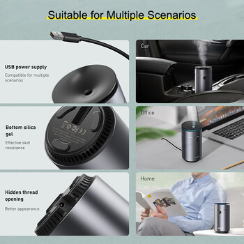 Baseus Car Diffuser Humidifier Auto Purifier Air Purifier Aromo Air Freshener with LED Light For Car Aroma Aromatherapy Diffuser