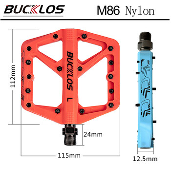 BUCKLOS Велосипедни плоски педали DU лагери Лек Bmx Mtb педал Алуминиева сплав Педали за планински велосипед Противоплъзгаща се широка платформа