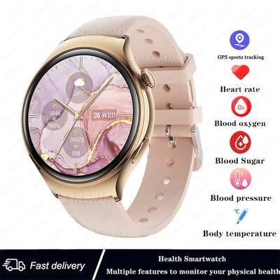 Skirtas HUAWEI 2024 naujam laikrodžiui GT4 Mini Smart Watch Women AMOLED NFC GPS širdies ritmo laikrodis BT Call IP68 vandeniui atsparus moteriškas išmanusis laikrodis + dėžutė