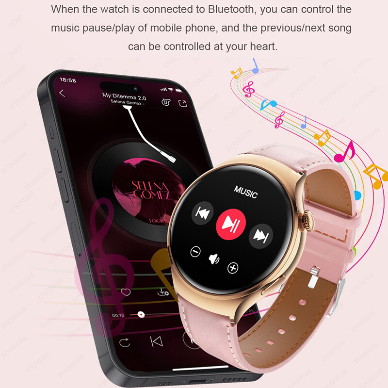 Skirtas HUAWEI 2024 naujam laikrodžiui GT4 Mini Smart Watch Women AMOLED NFC GPS širdies ritmo laikrodis BT Call IP68 vandeniui atsparus moteriškas išmanusis laikrodis + dėžutė