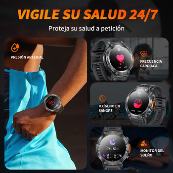 LIGE Military Grade New Outdoor Sports Men Smart Watch AMOLED Πλήρης οθόνη αφής με φακό LED Bluetooth που καλεί SmartWatch