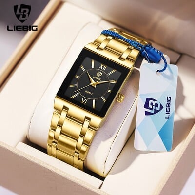 LiEBIG Luxury Golden Quartz Ρολόγια Χεριού για Γυναικεία Κορίτσι Ανδρική Μόδα 30m Αδιάβροχα Γυναικεία Γυναικεία Ανδρικά Ρολόγια Relogio Feminino