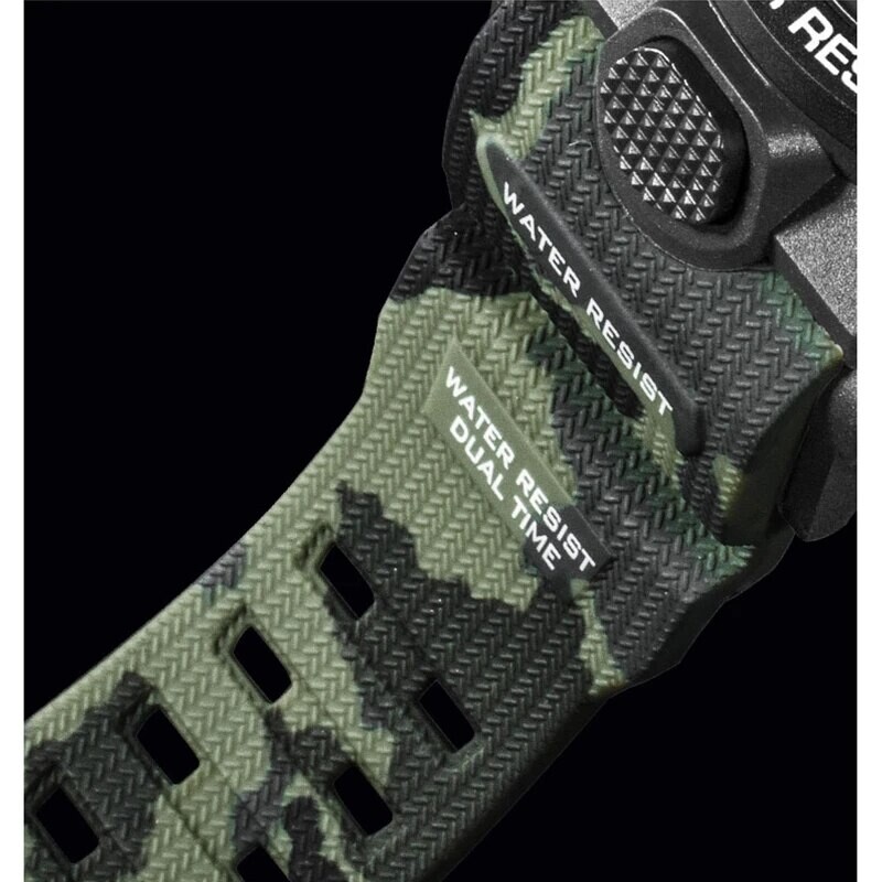 SMAEL Ceas sport nou pentru bărbați, 50 m, impermeabil, cu alarmă, 1545D, cu afișaj dublu, ceas de mână cu quartz, ceasuri militare pentru bărbați