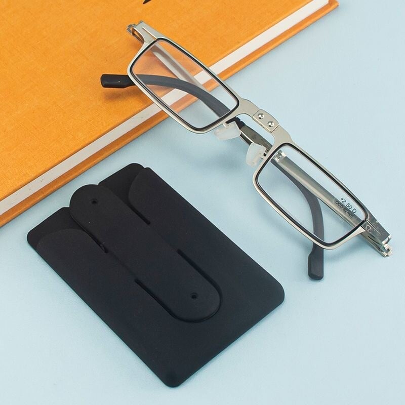 Κρυστάλλινα γυαλιά ανάγνωσης Πτυσσόμενα γυαλιά ανάγνωσης Φορητά γυαλιά με πίσω αυτοκόλλητο με κινητό τηλέφωνο Βάση κινητού τηλεφώνου Γυαλιά ανάγνωσης υψηλής ποιότητας