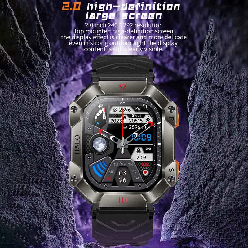 2023 Νέο ανδρικό έξυπνο ρολόι Πυξίδα GPS Movement Track Smartwatch 650 mAh Μεγάλη μπαταρία Ανθεκτικά Στρατιωτικά Έξυπνα Ανδρικά Ρολόγια