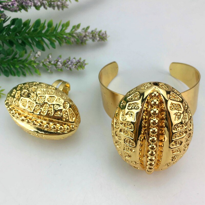 Naujausia drąsi apyrankė su žiedu Brazilijos papuošalai moterims FHK17202