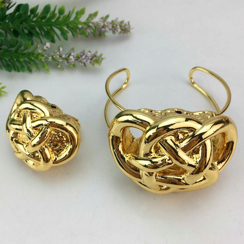 Naujausia drąsi apyrankė su žiedu Brazilijos papuošalai moterims FHK17202