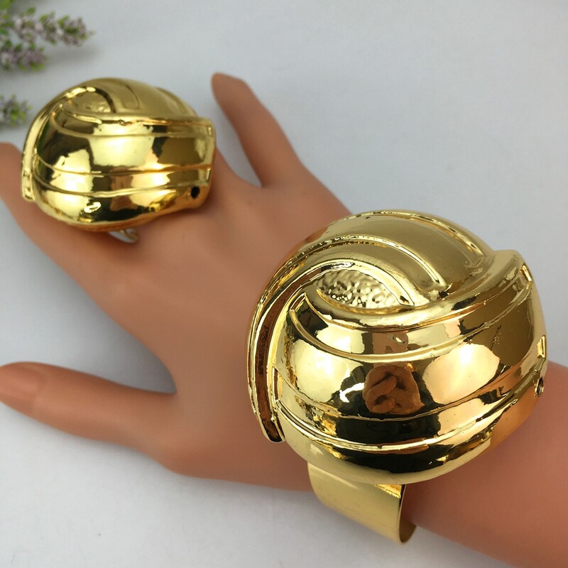 Naujausia drąsi apyrankė su žiedu Brazilijos papuošalai moterims FHK17202