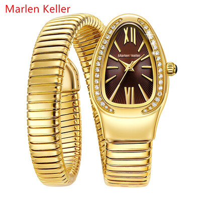 Marlen Keller 2023 uus moodne naiste käekell, populaarne Euroopa ja Ameerika kvarts teemantidega Ussikujuline käekell