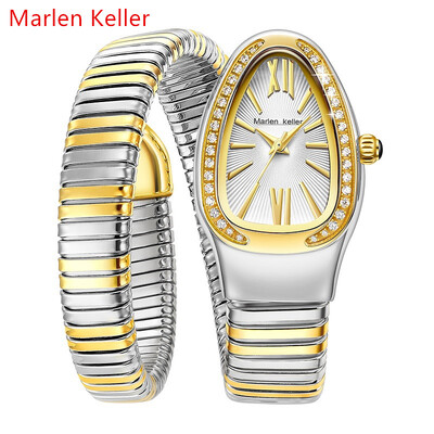Marlen Keller 2023 uus moodne naiste käekell, populaarne Euroopa ja Ameerika kvarts teemantidega Ussikujuline käekell