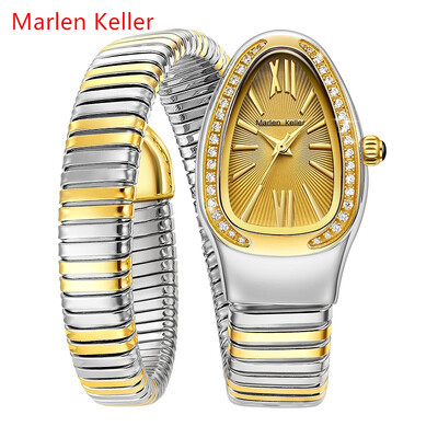Marlen Keller 2023 uus moodne naiste käekell, populaarne Euroopa ja Ameerika kvarts teemantidega Ussikujuline käekell