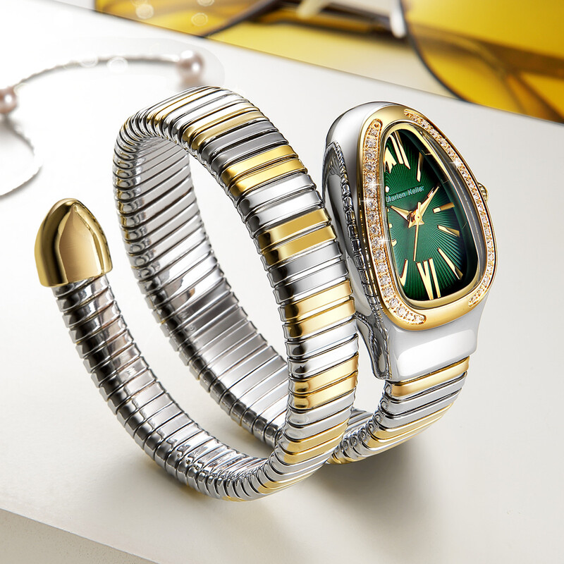 Marlen Keller 2023 uus moodne naiste käekell, populaarne Euroopa ja Ameerika kvarts teemantidega Ussikujuline käekell