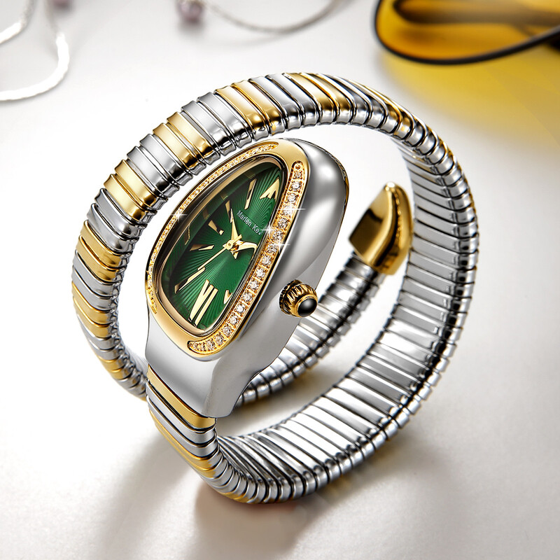 Marlen Keller 2023 uus moodne naiste käekell, populaarne Euroopa ja Ameerika kvarts teemantidega Ussikujuline käekell