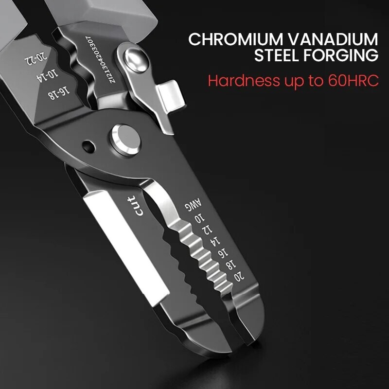 AIRAJ Instrumente de dezimbrare a sârmei Clește cu instrumente multifuncționale pentru tăiat cabluri Instrument de dezipare multifuncțională Clește de sertizare Terminal