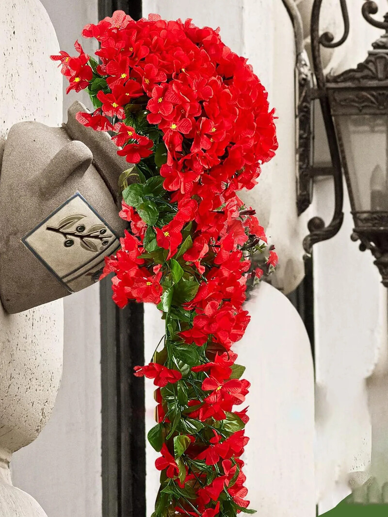 1 tk kunstlillad luuderohi lilled võltsripplillede taim välisõue aia veranda pulmade kodukaunistusteks