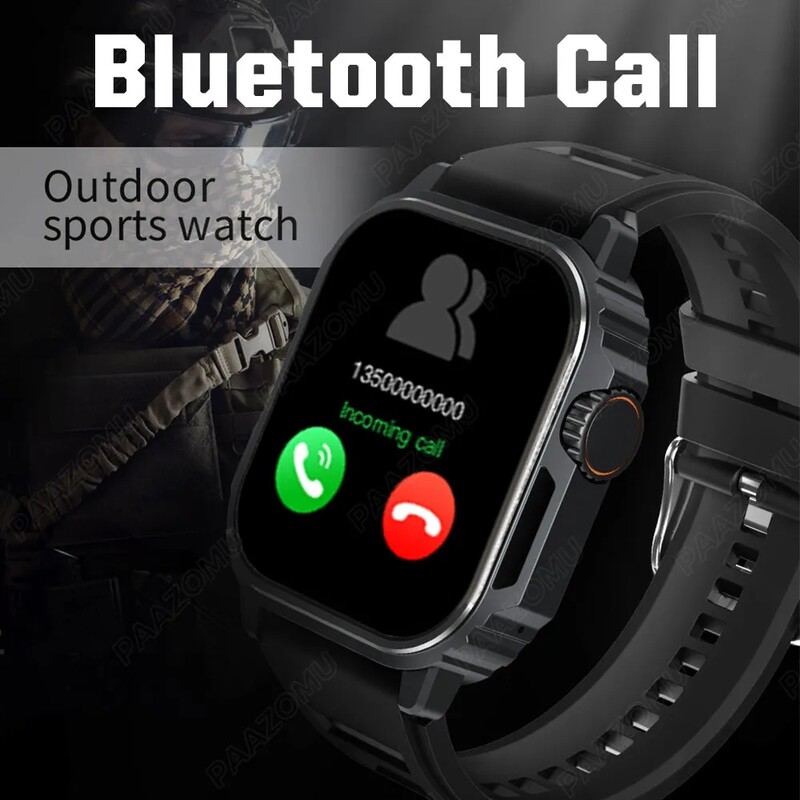 NFC GPS Track Sport Ceas inteligent militar în aer liber Bărbați Femei Ecran AMOLED Busolă Siri Voce Apel Bluetooth Ceas inteligent 2024 NOU