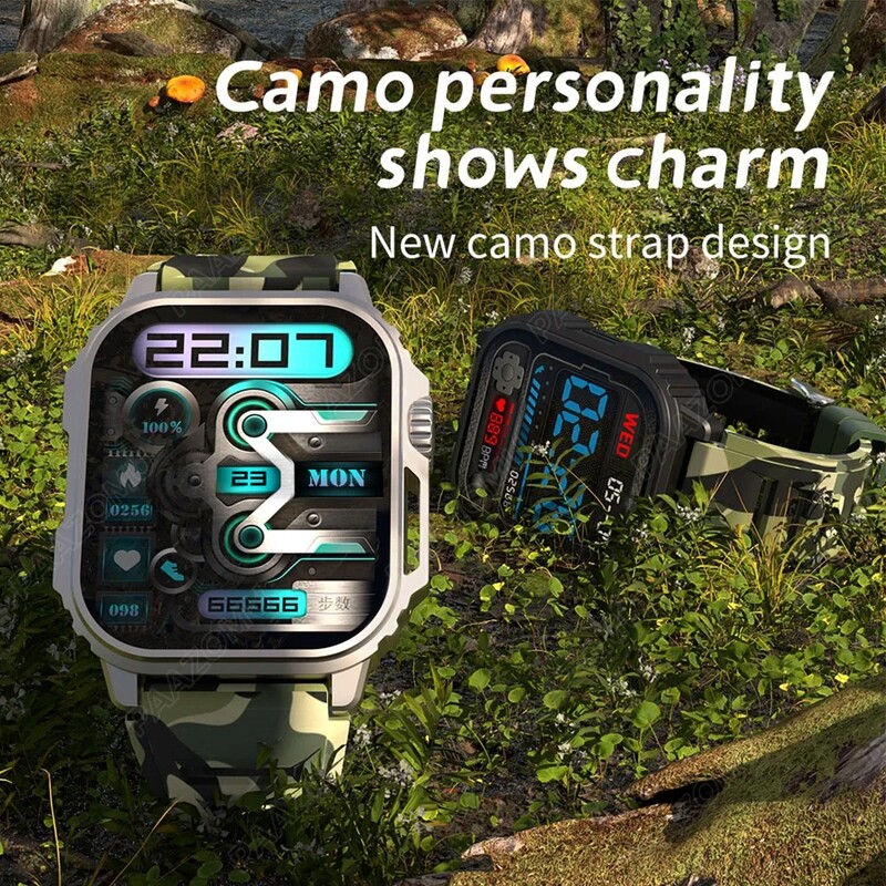 NFC GPS Track Sport Ceas inteligent militar în aer liber Bărbați Femei Ecran AMOLED Busolă Siri Voce Apel Bluetooth Ceas inteligent 2024 NOU