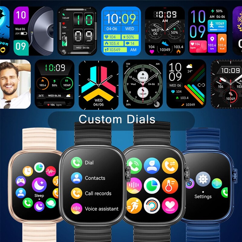 SENBONO nutikell meeste naiste LED-taskulamp, 100+ spordirežiimid, kehatemperatuuri jälgija, 2,01-tolline ekraan, meeste naiste nutikell