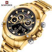 Tippbrändi NAVIFORCE meeste spordikellad, roostevabast terasest kvarts-käekell kronograaf, meeste kell Relogio Masculino 2024