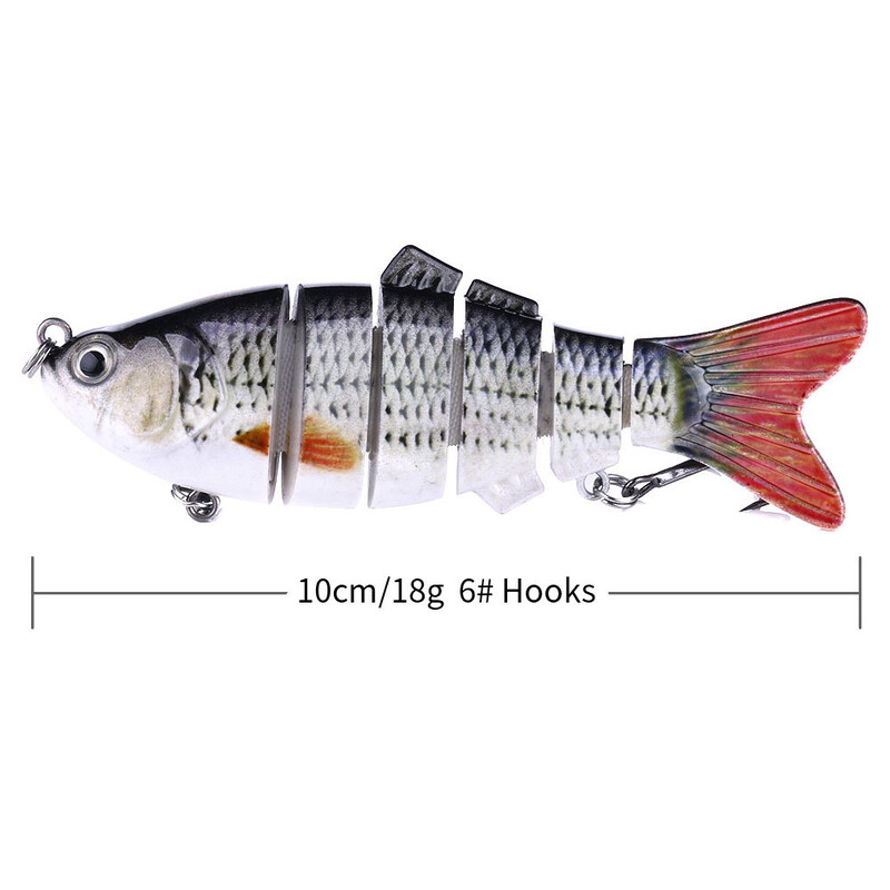Set de 6 bucăți/set naluci de pescuit cu cutie cu mai multe segmente, momeală tare articulată, wobblers Swimbait Crankbait Swim Bass pentru scufundarea știucilor