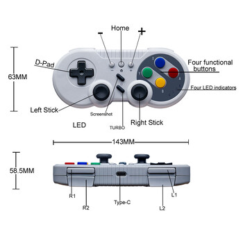 1-4PCS Ретро безжична игрова конзола Мини видео конзола с Game Player Безжичен контролер за игри за Nintendo Switch и Windows PC