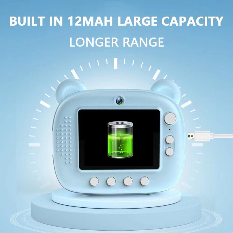 Bērnu digitālā kamera tūlītēja drukāšana bērniem termodrukas kamera tūlītēja fotoattēlu drukāšanas kamera video rotaļlietas + 32G atmiņas karte