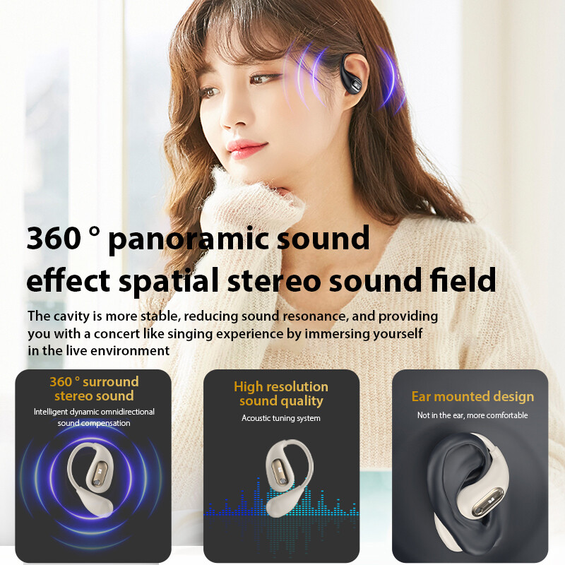 Monster AC210 TWS Căști Bluetooth 5.3 Conducție osoasă Ureche deschisă Căști fără fir adevărate Căști sport HD Reducere zgomot apel