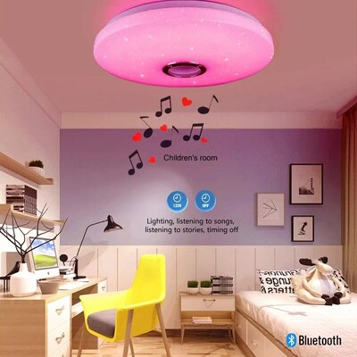 Moderne stropne svjetiljke RGB Dimming Home Lighting APP Bluetooth Music Light 42W 60W Pametne stropne svjetiljke s daljinskim upravljačem AC220V