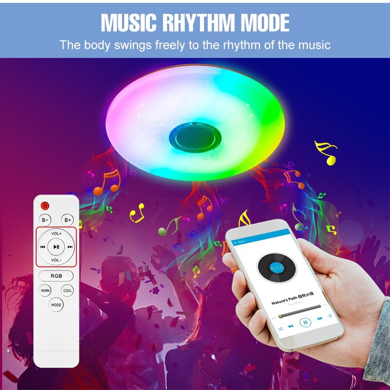 Plafoniere moderne RGB Dimming Home Iluminare APP Bluetooth Music Light 42W 60W Plafoniere inteligente cu telecomandă AC220V