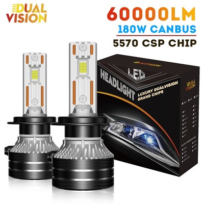 K5C H7 LED 60000LM Fényszórók Canbus 8000K H1 H4 H11 9012 HIR2 H8 H9 9005 9006 HB3 HB4 Nagy teljesítményű 6000K 5570 CSP chipek