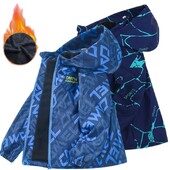 Boys Fashion Outdoor Jacket Χοντρό χειμωνιάτικο αδιάβροχο τζάκετ για παιδιά ζεστά ρούχα Φθινοπωρινό παλτό με κουκούλα για αγόρια