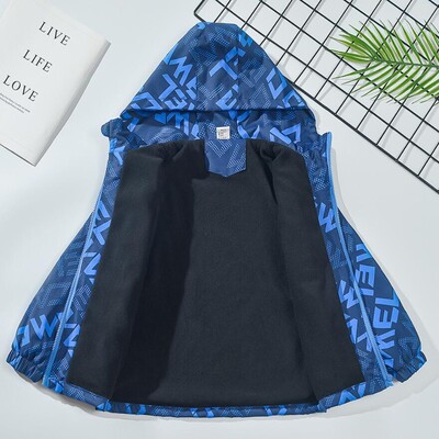 Boys Fashion Outdoor Jacket Χοντρό χειμωνιάτικο αδιάβροχο τζάκετ για παιδιά ζεστά ρούχα Φθινοπωρινό παλτό με κουκούλα για αγόρια