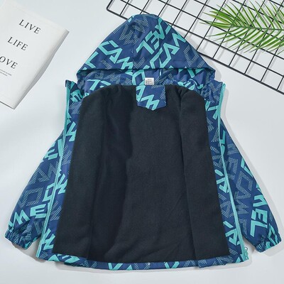 Boys Fashion Outdoor Jacket Χοντρό χειμωνιάτικο αδιάβροχο τζάκετ για παιδιά ζεστά ρούχα Φθινοπωρινό παλτό με κουκούλα για αγόρια