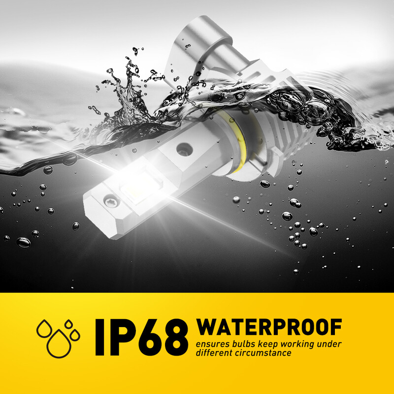 AUXITO 2vnt H4 H11 LED priekinių žibintų lemputės automobiliui be ventiliatoriaus 9005 HB3 9006 HB4 H9 H16JP H8 LED CSP Chip automobilių rūko žibintas