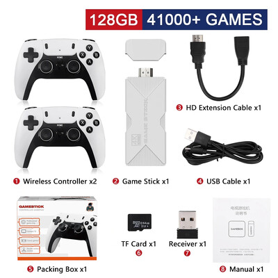 P5 PRO konzola za videoigre 2.4G Double Wireless Controller Game Stick 4K 41000 Games 128GB Retro GD10 Games Boy Božićni dar