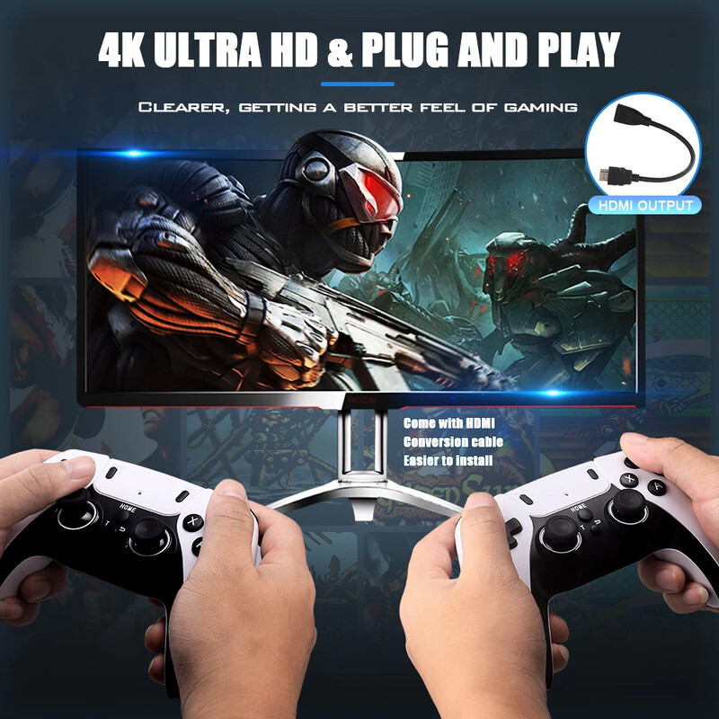 P5 PRO konzola za videoigre 2.4G Double Wireless Controller Game Stick 4K 41000 Games 128GB Retro GD10 Games Boy Božićni dar