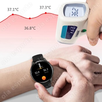 Νέο NFC AMOLED Smartwatch Ανδρικό Γυναικείο Θερμόμετρο BT Ασύρματη κλήση Voice Assistant GPS Sports Fitness Smartwatch για Android IOS