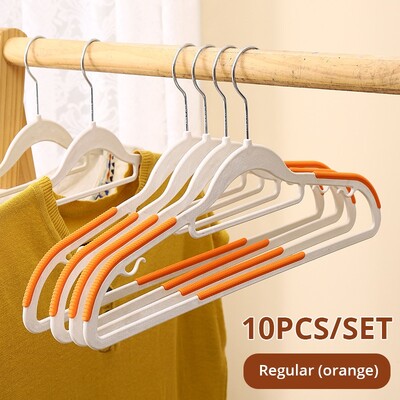 10 vnt Juodos/oranžinės/pilkos daugiafunkcinė drėgnai ir sausai buitinė kabykla, tinkanti kabinti drabužius Miegamojo spinta, neslysta