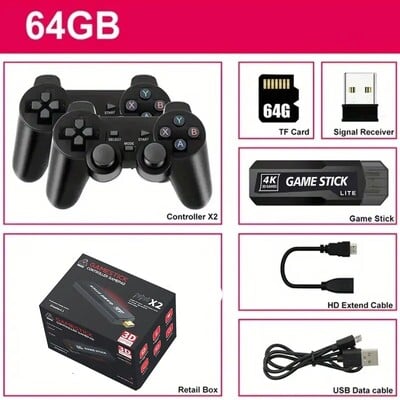 UUS X2 Plus HD 4K mängukonsool 3D juhtmevaba pihupult 30000 + pereteleri mälupulk PSP simulaator