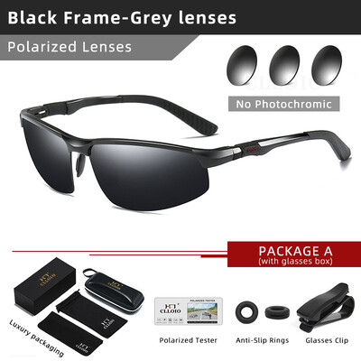 CLLOIO fotokroomsed päikeseprillid meeste polariseeritud sõiduprillid alumiiniumraamiga pimestamisvastased prillid UV400 värvimuutusega päikeseprillid