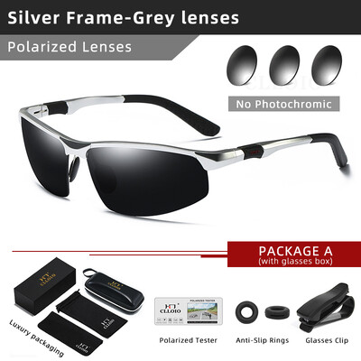 CLLOIO fotokroomsed päikeseprillid meeste polariseeritud sõiduprillid alumiiniumraamiga pimestamisvastased prillid UV400 värvimuutusega päikeseprillid
