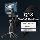 Q18 Gimbali stabilisaator käeshoitav mobiiltelefon Selfie Sticki hoidiku täitevalgusti Bluetooth HUAWEI Xiaomi IPhone`i jaoks Jälgi pildistamisrežiimi