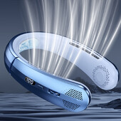 Naujas 3000 mA nešiojamas mini pakabinamas ant kaklo ventiliatorius be ašmenų kaklo juostos ventiliatoriaus skaitmeninis ekranas maitinimo oro aušintuvas USB įkraunamas elektrinis ventiliatorius