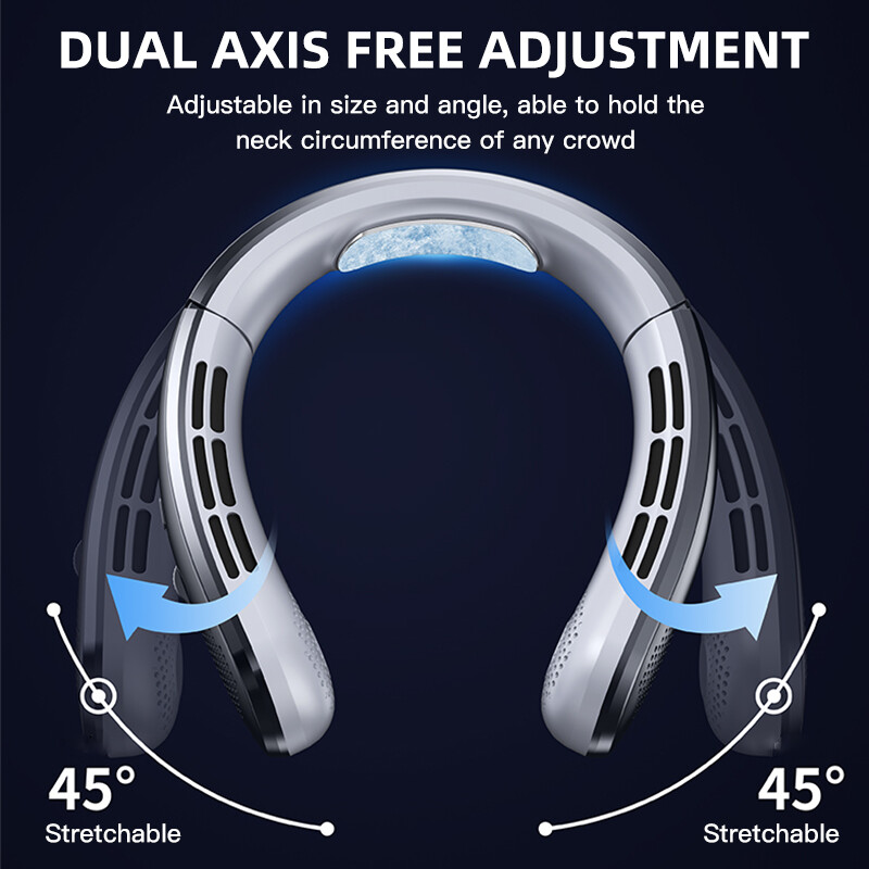 Naujas 3000 mA nešiojamas mini pakabinamas ant kaklo ventiliatorius be ašmenų kaklo juostos ventiliatoriaus skaitmeninis ekranas maitinimo oro aušintuvas USB įkraunamas elektrinis ventiliatorius