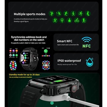 Νέο ανδρικό Smartwatch GPS Movement Track NFC Bluetooth Call AI Voice Assistant All-round Monitoring Health Sports Smartwatch 2024