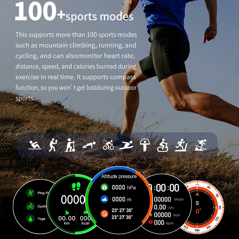 Kompassi GPS-raja nutikell 6 NFC nutikell meeste kohandatud numbriga häälkõne spordikell Naiste IP68 veekindel nutikell 2024 uus